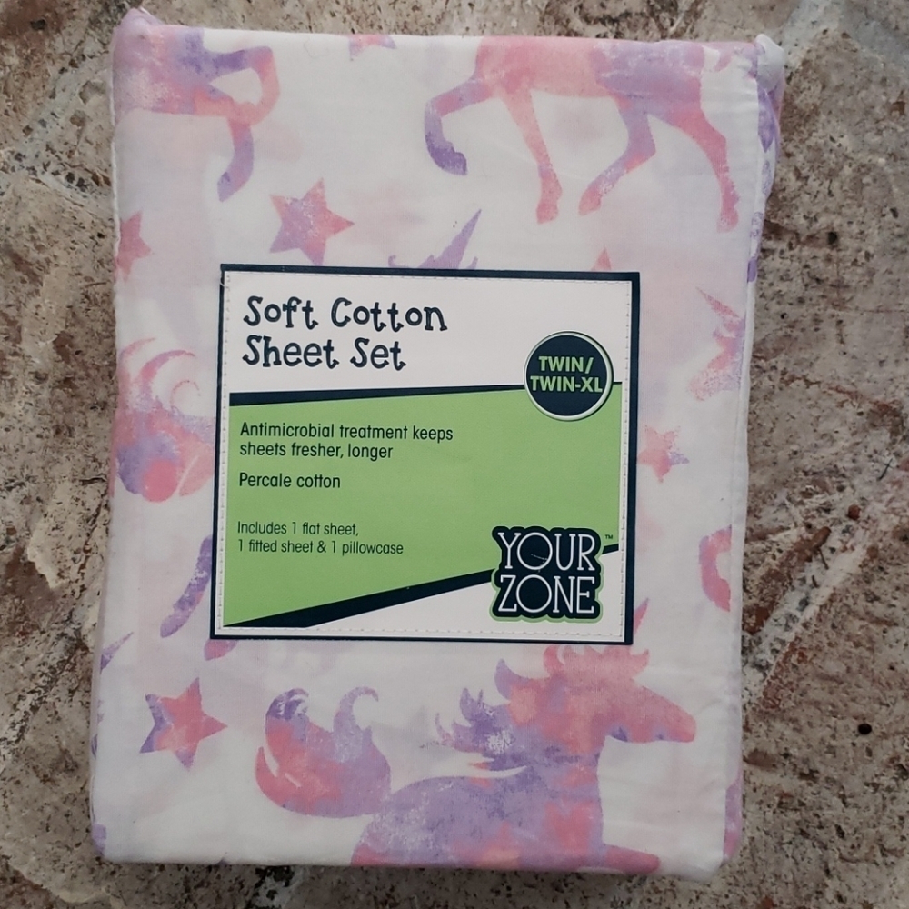 YOUR Zone Unicorn twin Xl sheet set